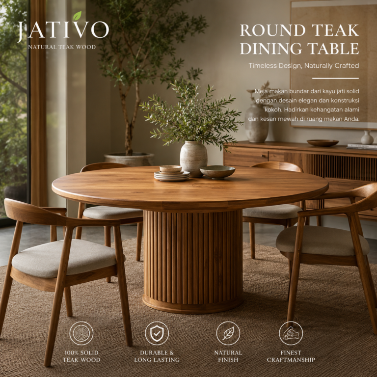 Jativo Round Teak Dining Table